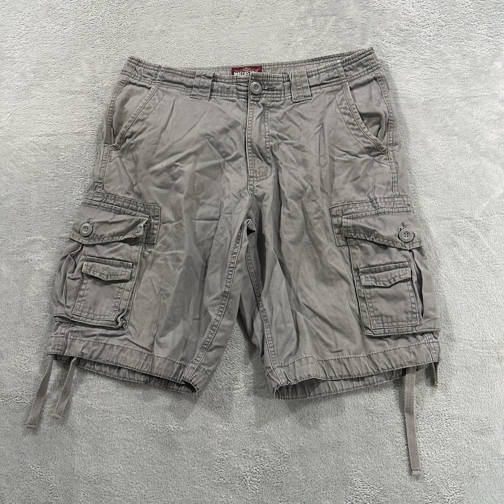 Matchstick Cargo Shorts Men XXL Gray Hiking Outdoors Baggy Y2K